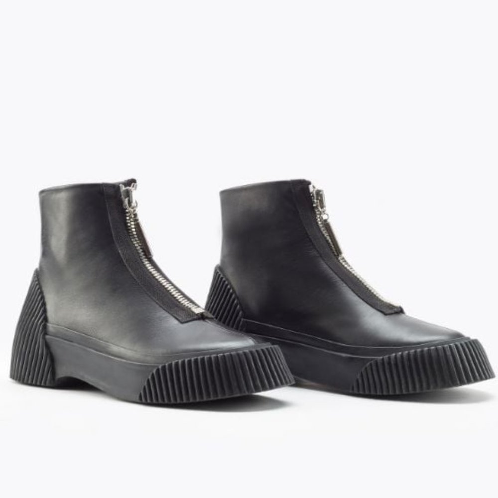 3.1 Phillip Lim black zip up Lela combat lugged platform ankle boots - Picture 10 of 14